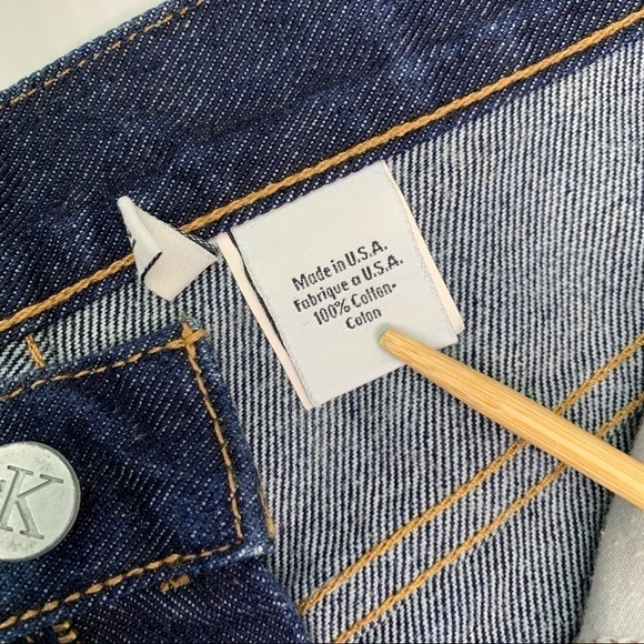 Calvin Klein Jeans Size 12 Vintage Made In USA Cotton Dark Wash High Waist - Picture 8 of 16